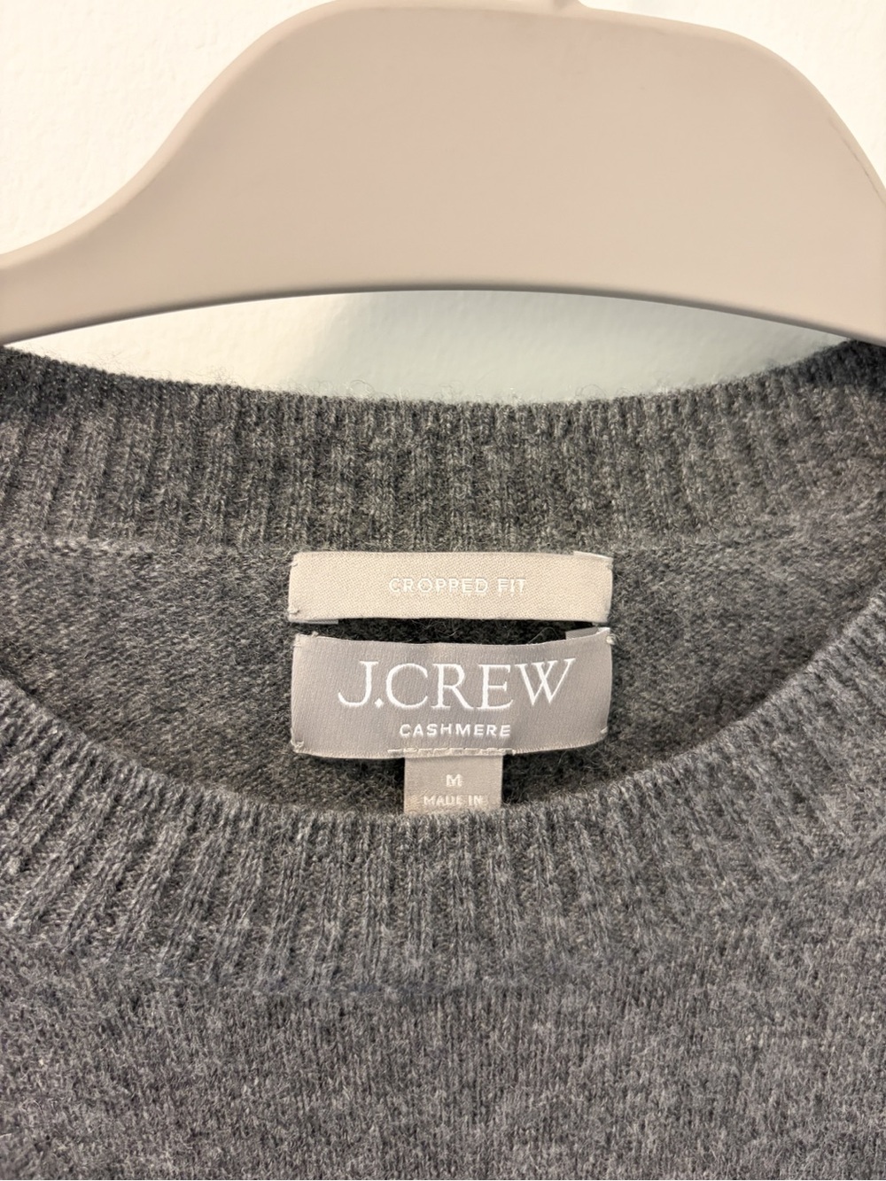 J Crew Cashmere Shrunken Cropped Fit Sweater Grey Women's - Picture 4 of 4